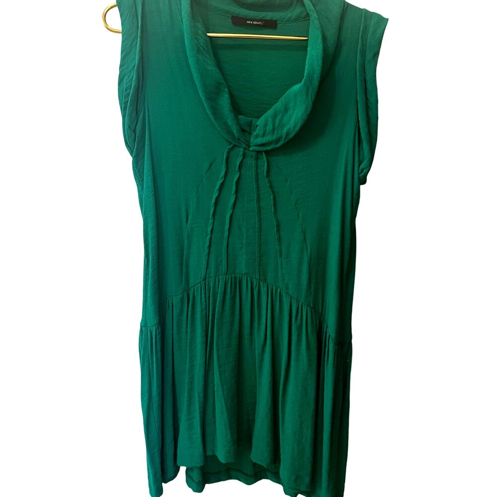 Sita Murt Kelly Green Dress Women's Size 10 Boho Y2K Style Boxy Flowy Fairy Chic